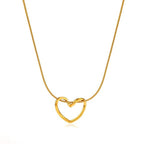 Anti-Tarnish Open Heart Necklace – Minimal Gold