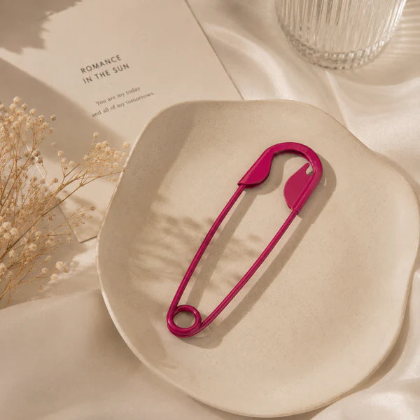 Pink Safety Pin Hair Clip