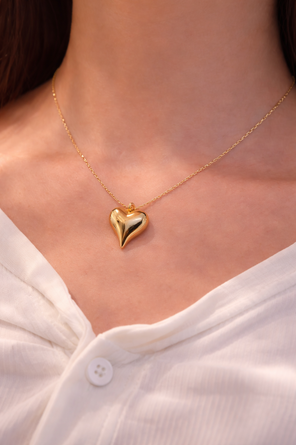 Golden Heart Anti-Tarnish Necklace