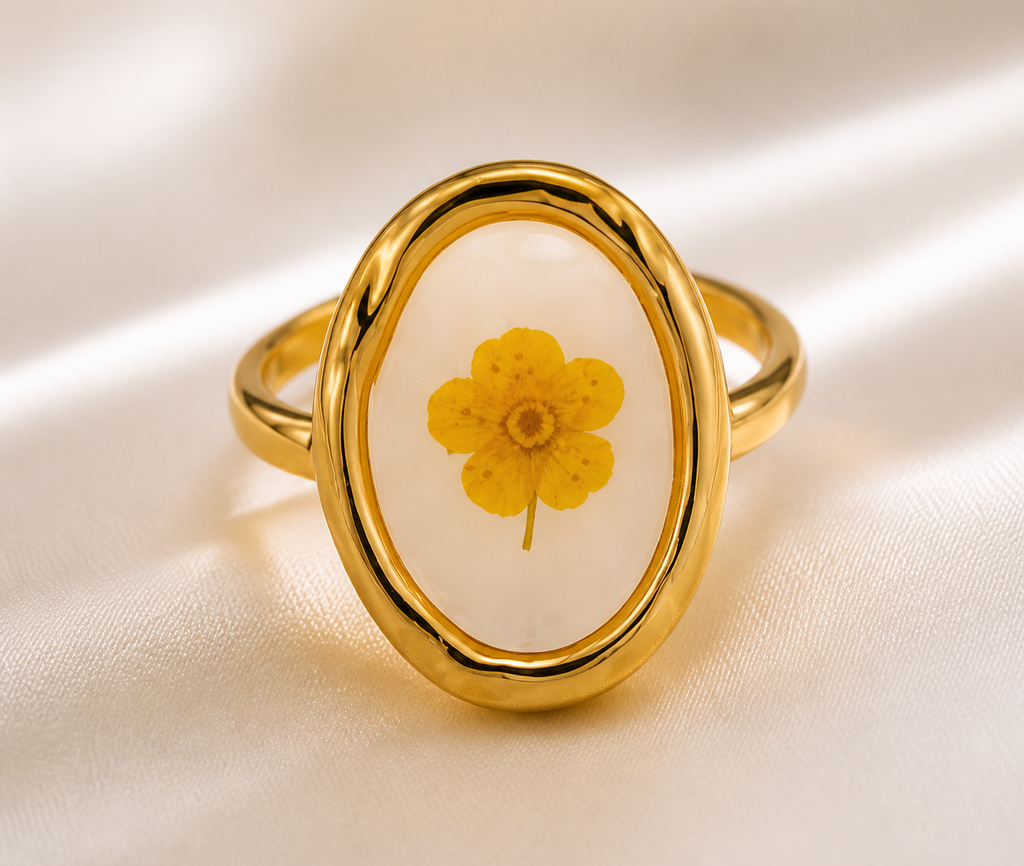 Yellow Daisy Flower Ring