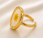 Yellow Daisy Flower Ring