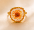 Orange Daisy Flower Ring