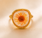 Orange Daisy Flower Ring