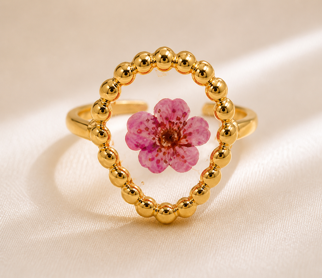 Purple Daisy Flower Ring
