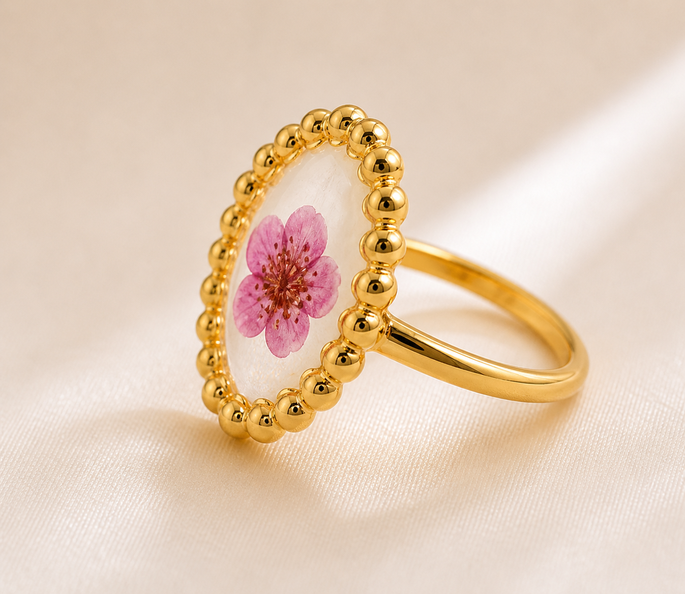 Purple Daisy Flower Ring