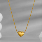 Anti-Tarnish Gold Heart Necklace – Waterproof & Minimal
