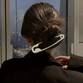 White Safety Pin Hair Clip