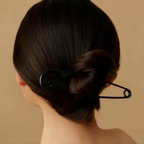 Black Safety Pin Hair Clip