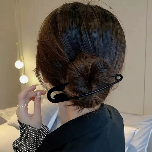 Black Safety Pin Hair Clip