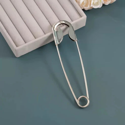 Silver Safety Pin Hair Clip