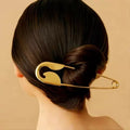 Golden Safety Pin Hair Clip