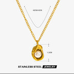 Gold Pearl Pendant Necklace