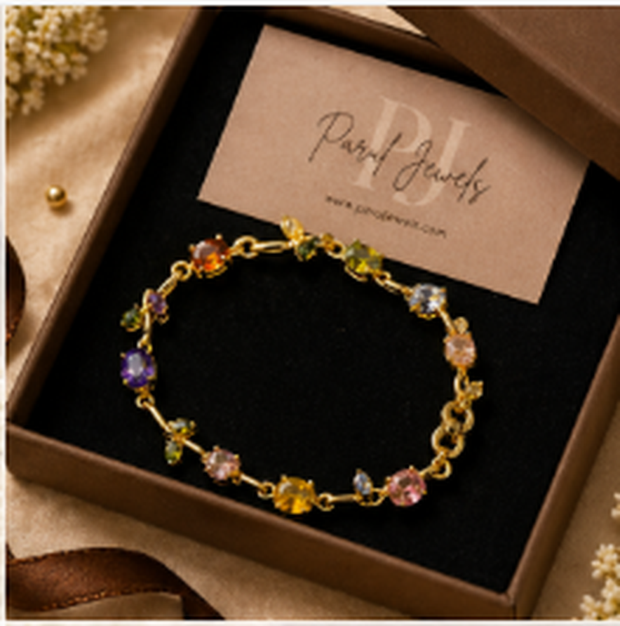 Multicolor Tulip Gold Bracelet for Women