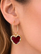 Gold Heart Hoop Earrings for Women